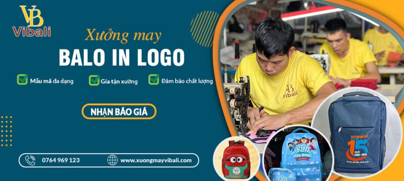baner xưởng may balo in logo