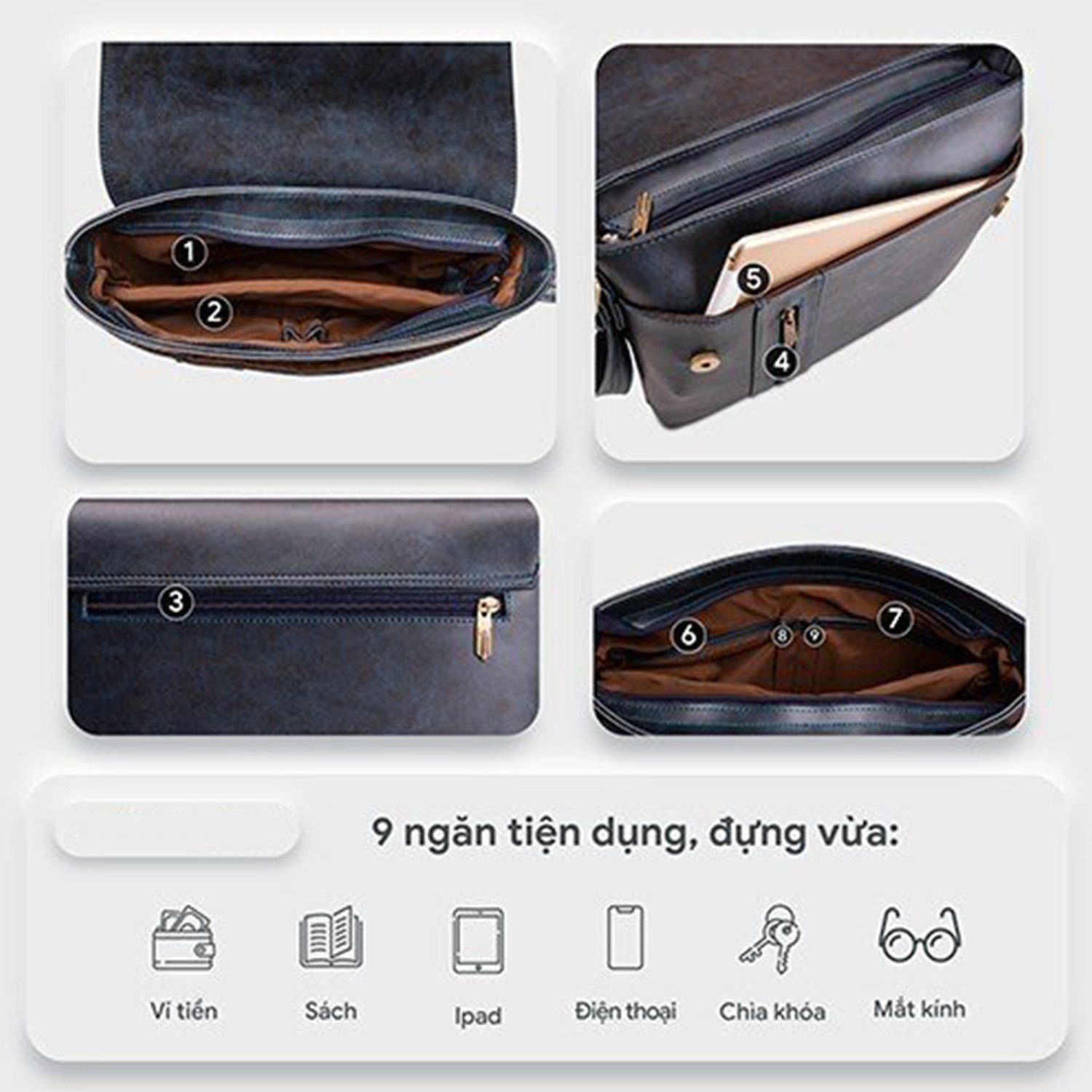 Cặp chéo da Nam VBTD002 Cặp chéo da Nam VBTD002