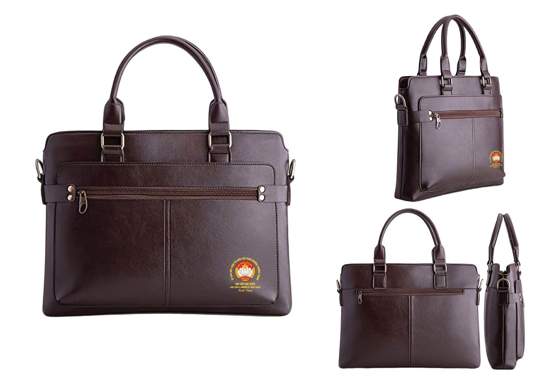 Cặp da in logo đại hội