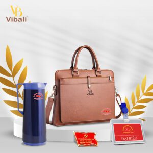 Combo Cặp Da + Phích nước Quà Đại Hội Đảng ĐHĐ 16