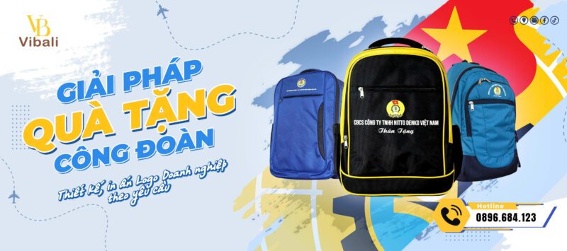 quà tặng công đoàn - balo túi xách in logo công đoàn