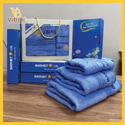 Set Khăn tắm Quà tặng Ý Nghĩa - Xưởng may khăn tắm in logo giá tốt Vibali set khăn quà tặng 20-10 xưởng may vibali