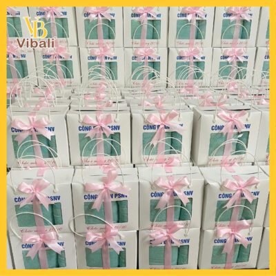 Set Khăn tắm Quà tặng Ý Nghĩa - Xưởng may khăn tắm in logo giá tốt Vibali set khăn quà tặng 20-10 xưởng may vibali