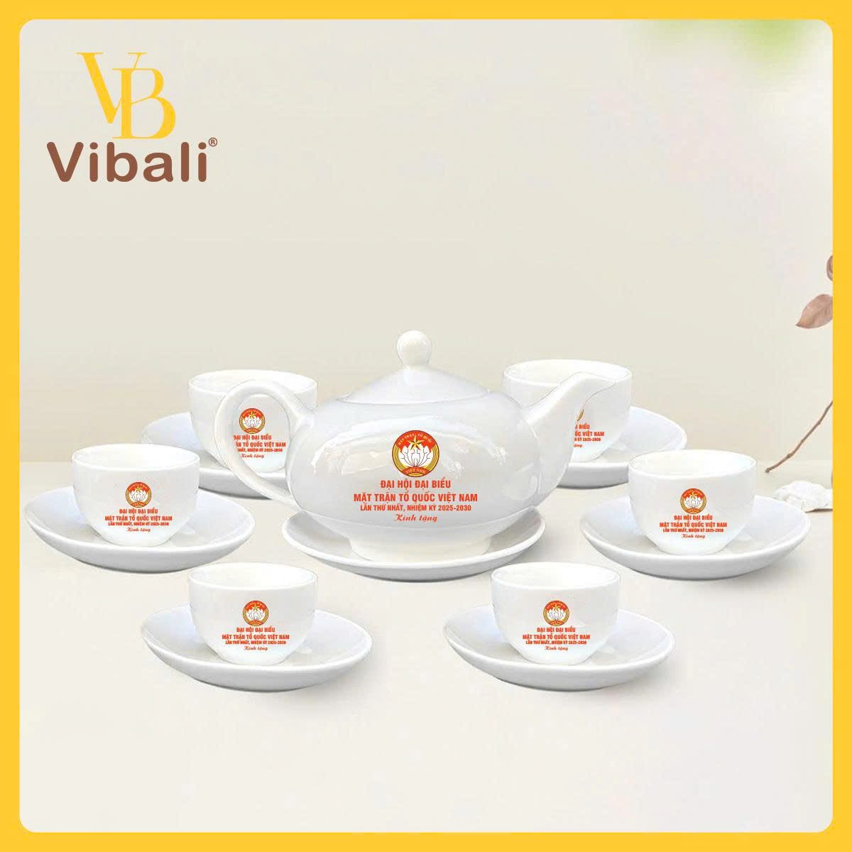 Quà tặng đại hội mặt trận tổ quốc ý nghĩa thiết thực Ấm chén quà tặng mặt trận tổ quốc