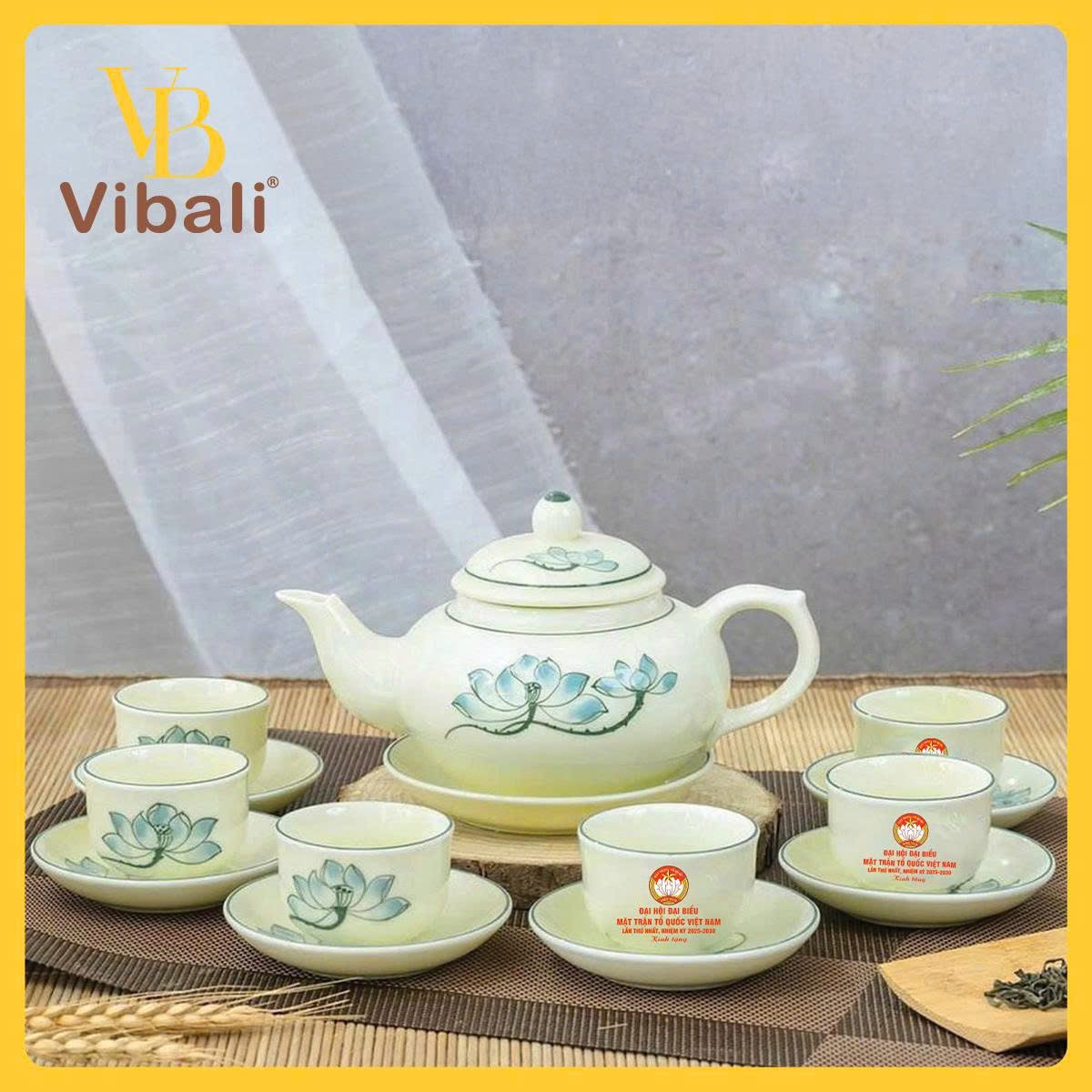 Quà tặng đại hội mặt trận tổ quốc ý nghĩa thiết thực Ấm chén quà tặng mặt trận tổ quốc