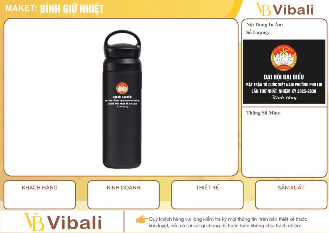 Quà tặng đại hội mặt trận tổ quốc ý nghĩa thiết thực Bình Giữ Nhiệt Quà Tặng Mặt Trận Tổ Quốc