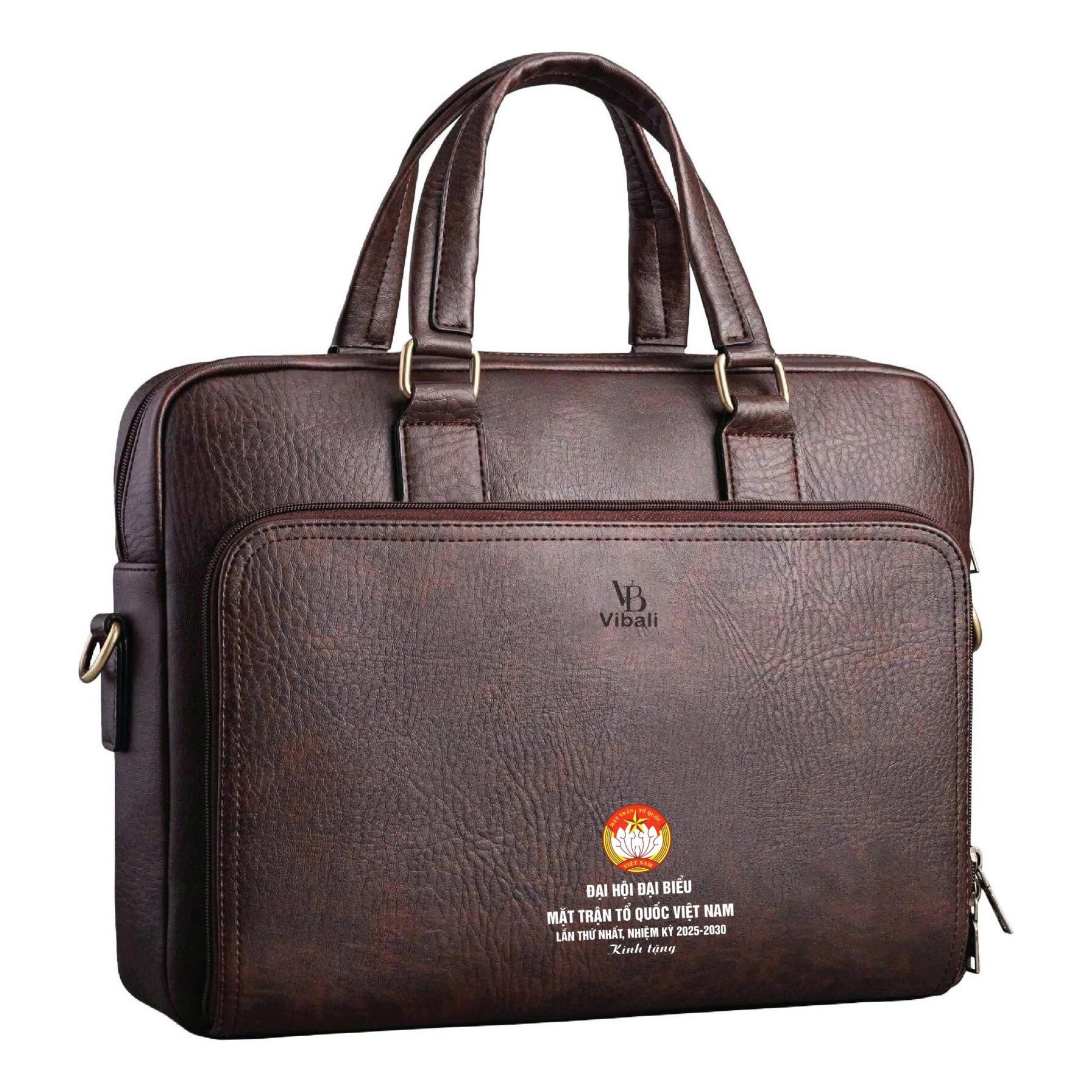 Cặp da quà tặng mặt trận tổ quốc - Xưởng sản xuất Cặp da in logo Mẫu cặp da mặt trận tổ quốc