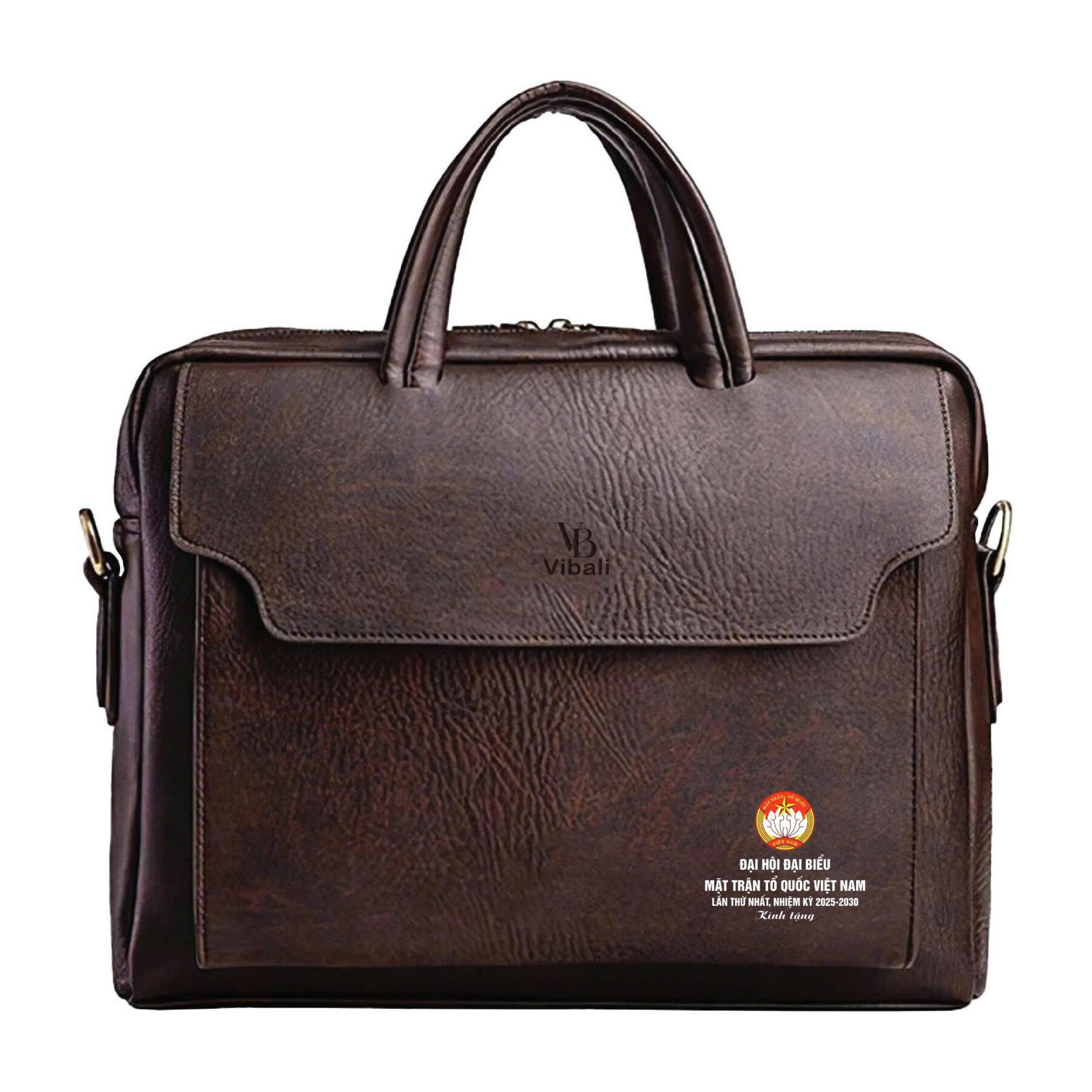 Cặp da quà tặng mặt trận tổ quốc - Xưởng sản xuất Cặp da in logo Mẫu cặp da mặt trận tổ quốc