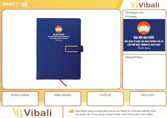 Quà tặng đại hội mặt trận tổ quốc ý nghĩa thiết thực Sổ da quà tặng Mặt Trận Tổ Quốc Việt Nam