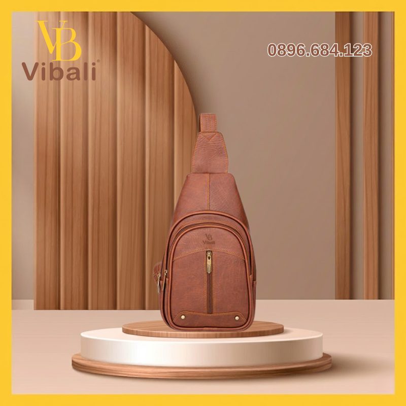 Túi da đeo chéo nam màu bò đậm VBTCD001