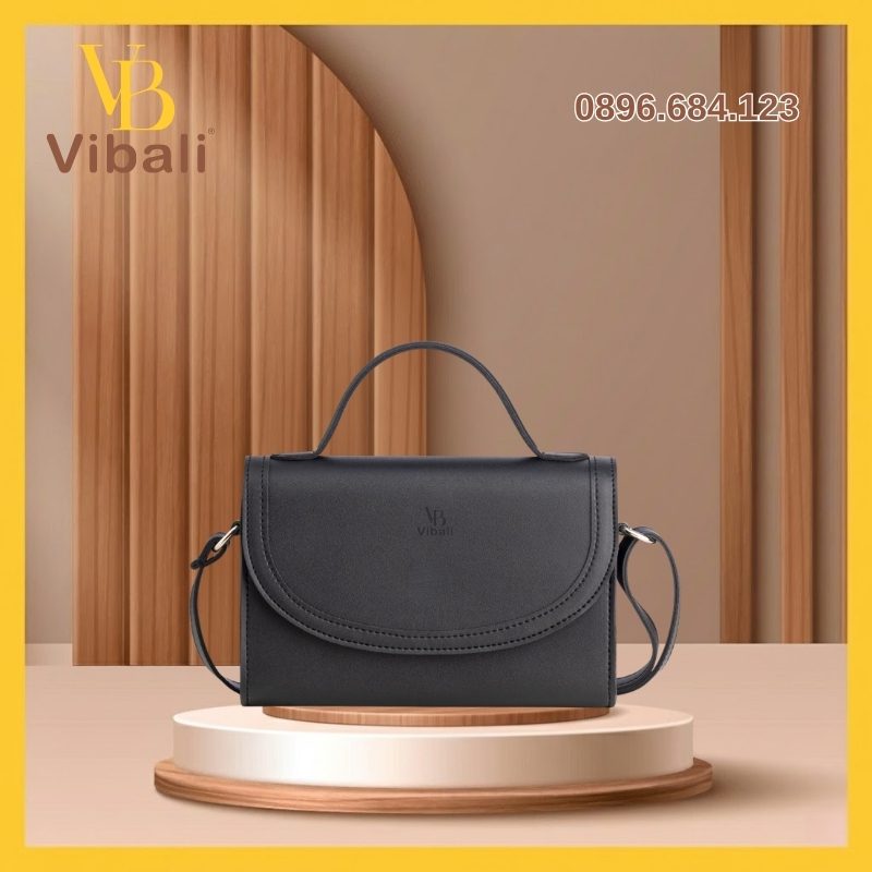 Túi đeo chéo da cho nữ màu đen VBTX009
