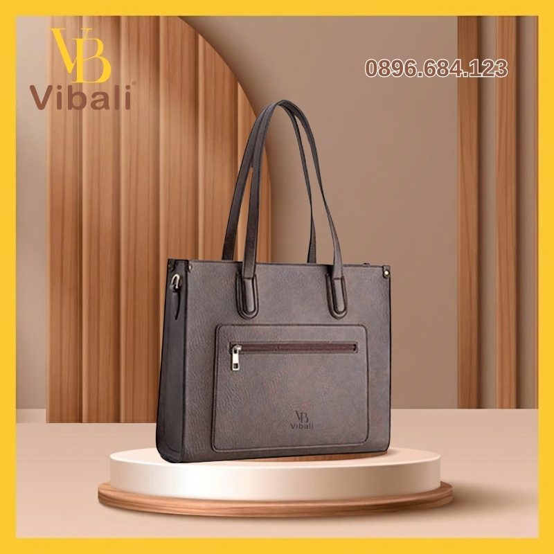 Túi xách da cho nữ màu nâu VBTXD001