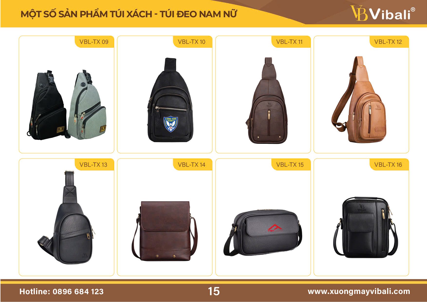 Vibali xưởng gia công túi đeo chéo nam cao cấp tại Hồ Chí Minh