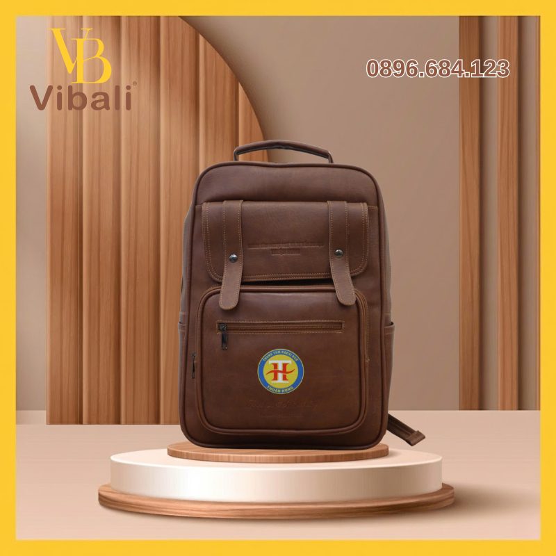 Balo da nam nữ in logo làm quà tặng sang trọng VBBD24