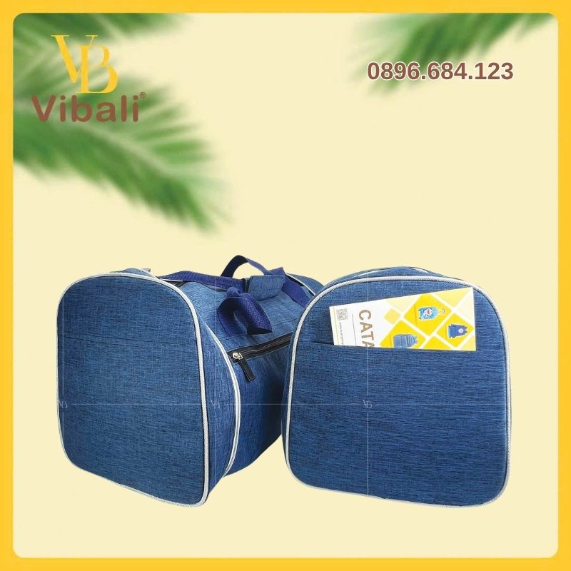 Gợi ý 25+ set quà tết cho nhân viên, người lao động mà doanh nghiệp nên chọn set quà tết cho nhân viên Túi du lịch xếp màu xanh VBT023