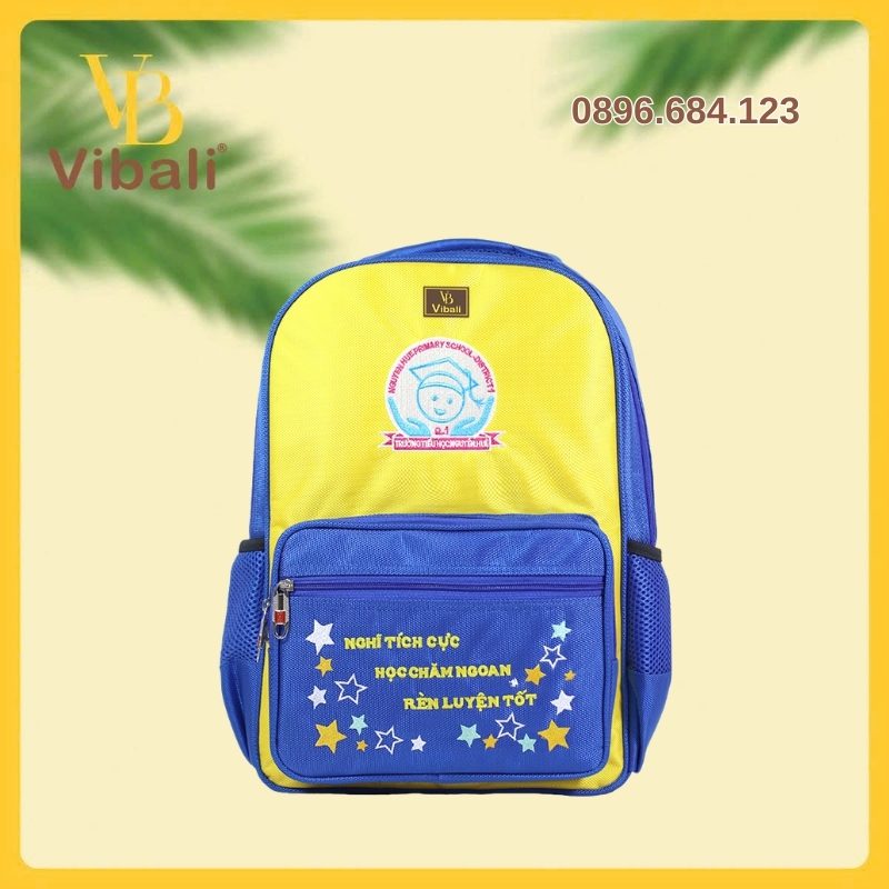 Vibali - Xưởng may cặp học sinh tiểu học theo yêu cầu giá tốt HCM Balo trường Tiểu Học VBB011 in logo