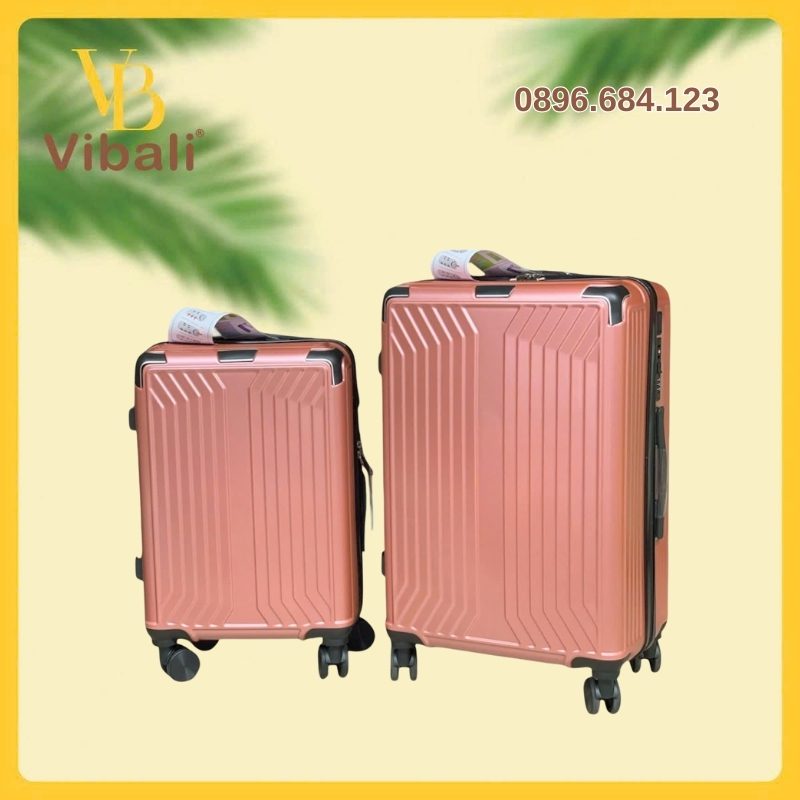 Vali nhựa ABS màu hồng đậm VBV042