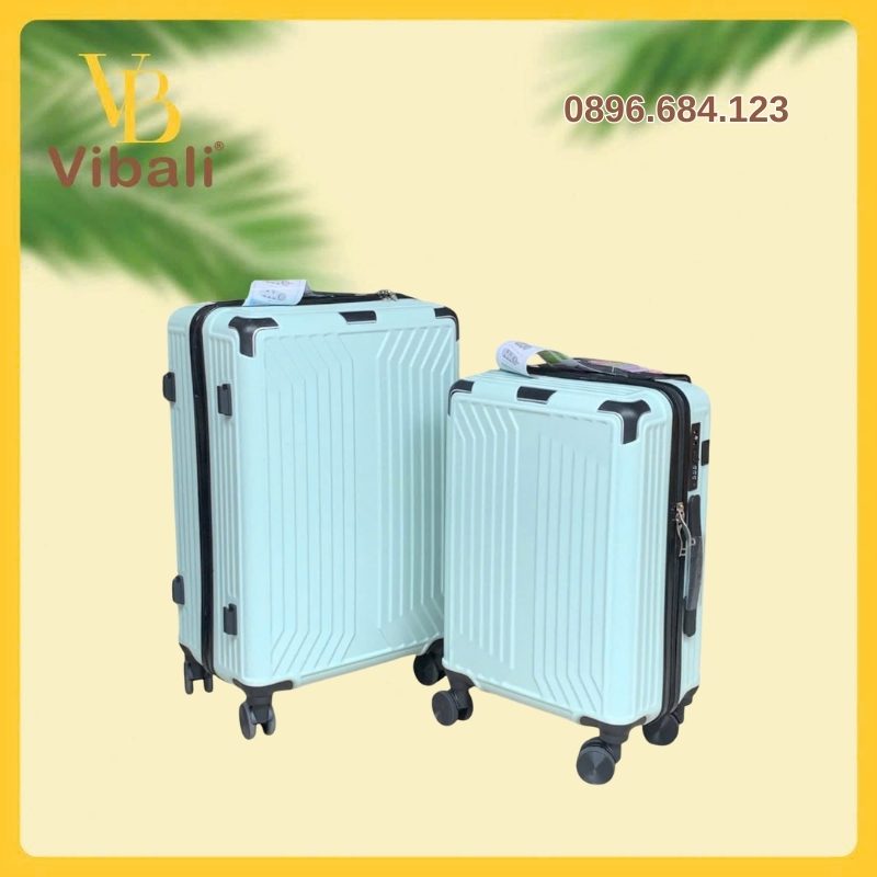 Vali in logo tặng nhân viên ngày Quốc tế Lao động 1/5 Vali nhựa PC xanh mint VBV042