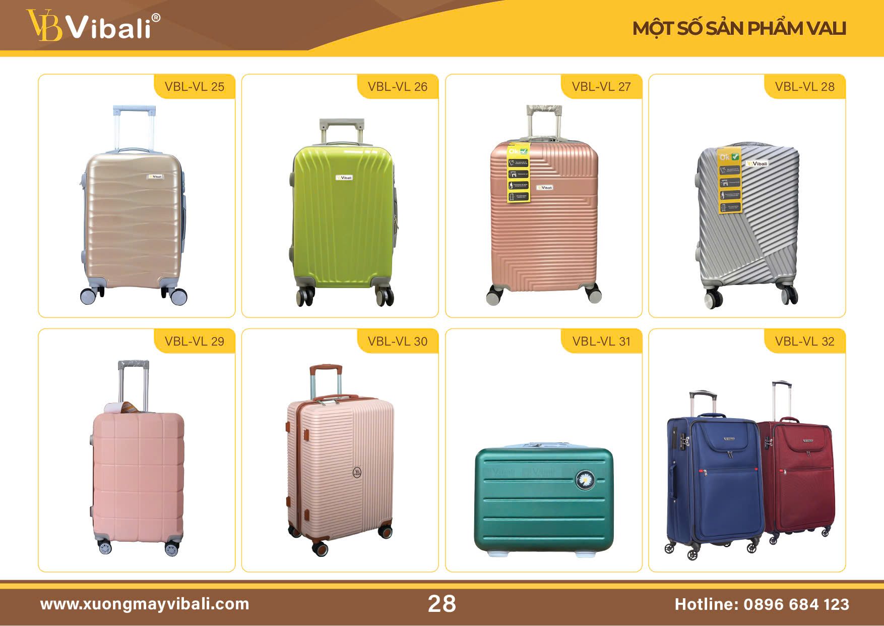 Vibali Xưởng may vali kéo du lịch in logo theo yêu cầu tại Hồ Chí Minh