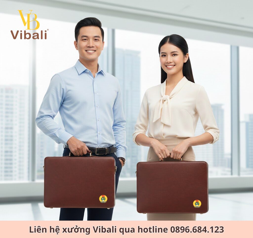 Xưởng cặp da in logo theo yêu cầu cao cấp tại Hồ Chí Minh