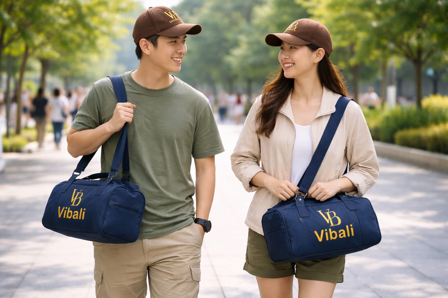 Combo quà tặng du lịch in thương hiệu làm quà tặng ngày 30/4 Combo quà tặng túi du lịch và mũ in logo thương hiệu