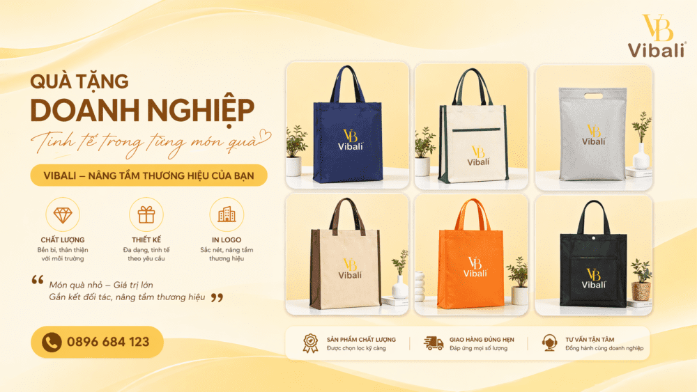 Quà Tặng Doanh Nghiệp TPHCM – Mẫu Đẹp, In Logo Theo Yêu Cầu Túi vải in logo phù hợp với các chương trình cần số lượng lớn.