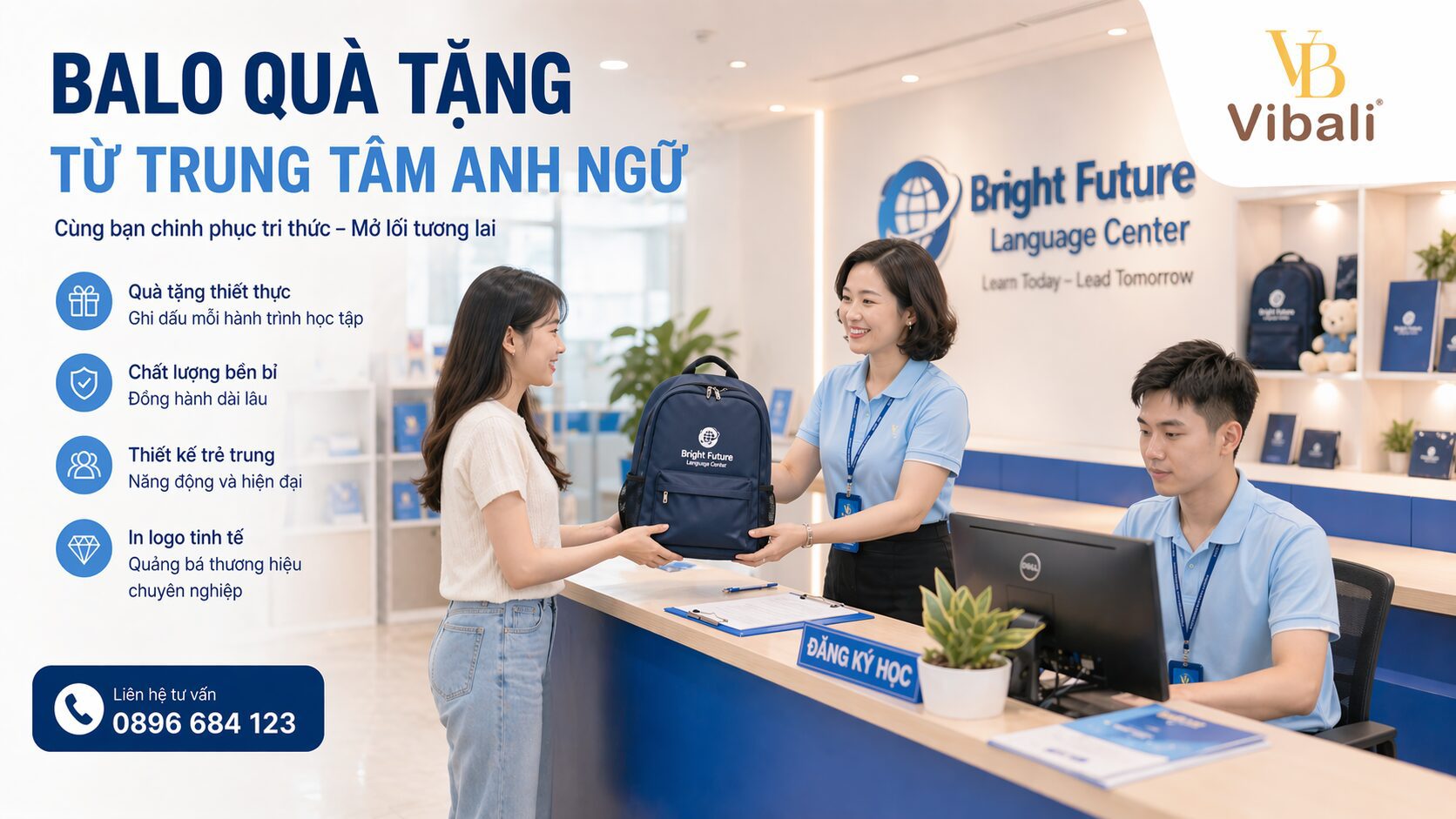 balo qua tang tuyen sinh cho trung tam anh ngu