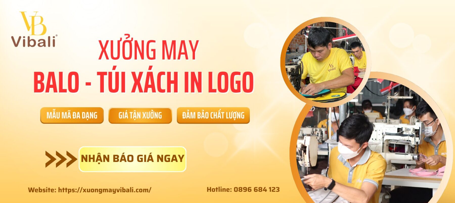 Balo in logo banner xuong may balo tui xach HCM