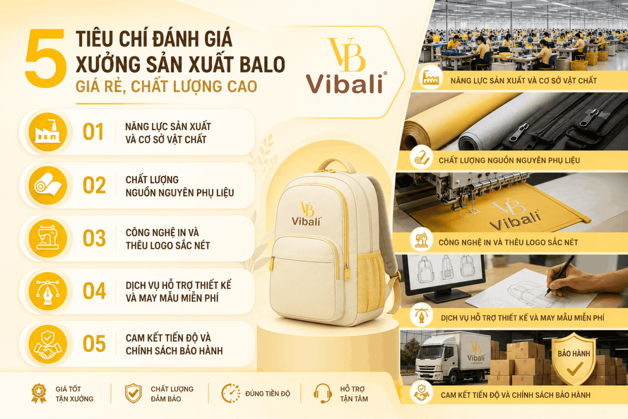 Top 3 xưởng sản xuất balo giá rẻ tại HCM Tiêu chí chọn xưởng gia công balo giá rẻ dựa trên chất lượng