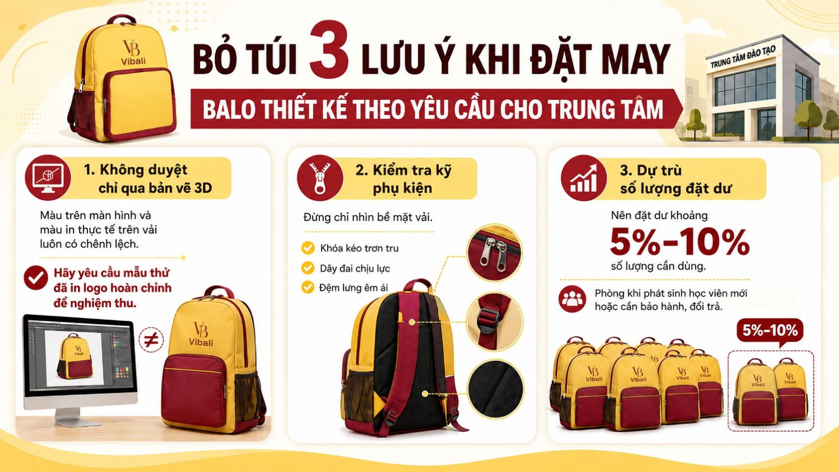 Xưởng may Balo quà tặng trung tâm ngoại ngữ in logo giá rẻ HCM luu y khi dat may balo thiet ke theo yeu cau cho trung tam ngoai ngu