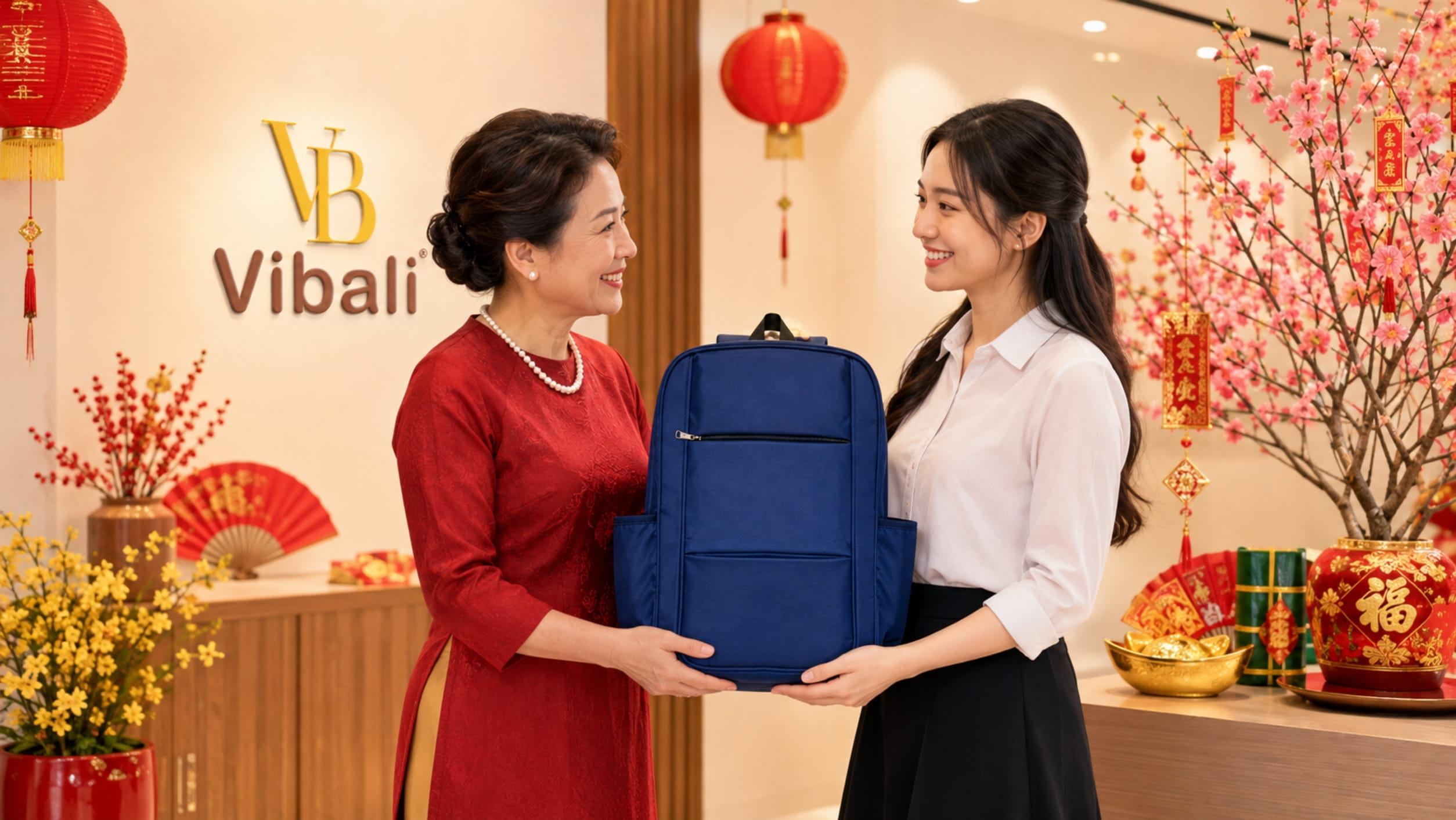 Balo in logo quà tặng tết đoàn viên thiết thực và ý nghĩa Balo in logo qua tang Nguyen Dan cho nguoi lao dong