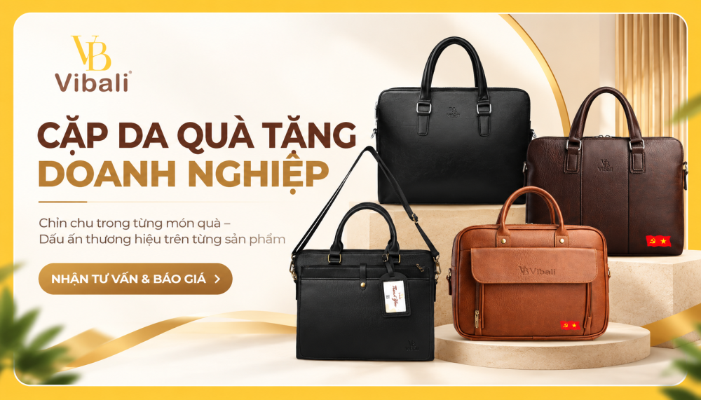 Cặp da quà tặng doanh nghiệp phù hợp cho hội nghị, đại hội và các chương trình tri ân khách hàng.