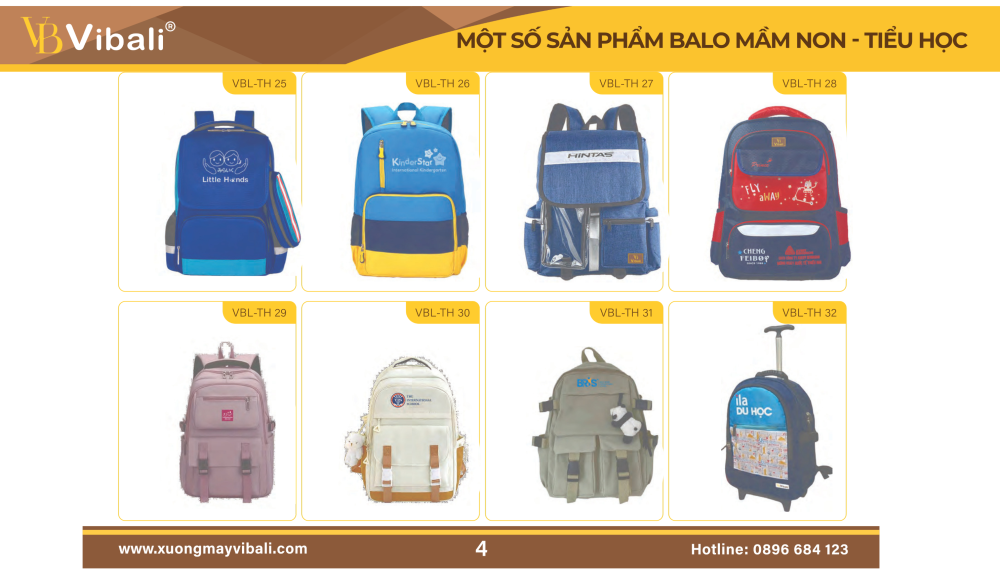 Balo Học Sinh – 7 Mẫu Đẹp Từ Xưởng Sản Xuất Vibali Balo học sinh sinh viên thiết kế sản xuất theo yêu cầu