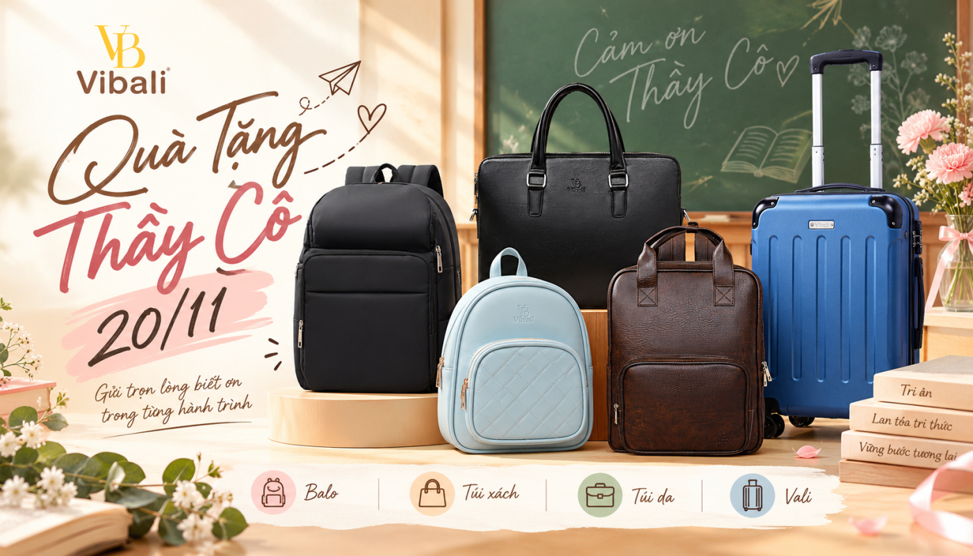 Quà Tặng Thầy Cô 20/11 – Gợi Ý Balo, Túi Xách, Túi Da Và Vali Quà tặng thầy cô 20/11 với balo, túi xách, túi da và vali tại Vibali