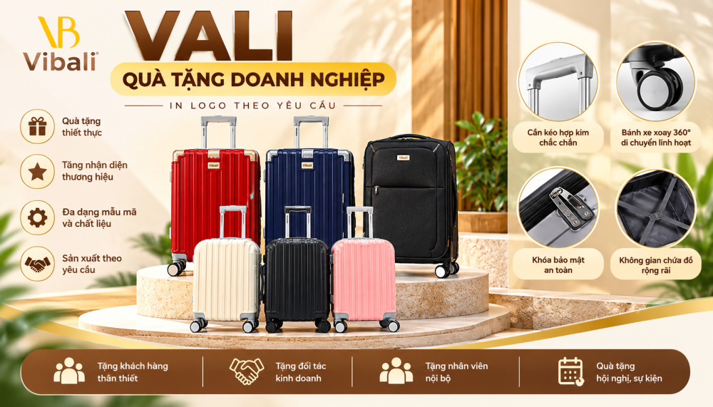 Vali quà tặng doanh nghiệp với đa dạng mẫu mã và màu sắc.